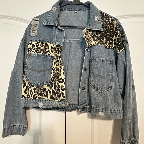 Cheetah Jean jacket - Picture 1 of 1
